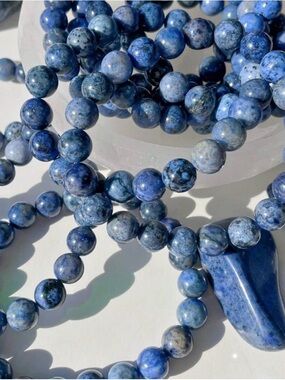 Natural Blue spot Jasper  Beaded Bracelet  - 8mm